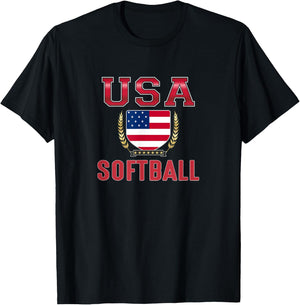 USA Softball T-Shirt - T-Shirt | Black