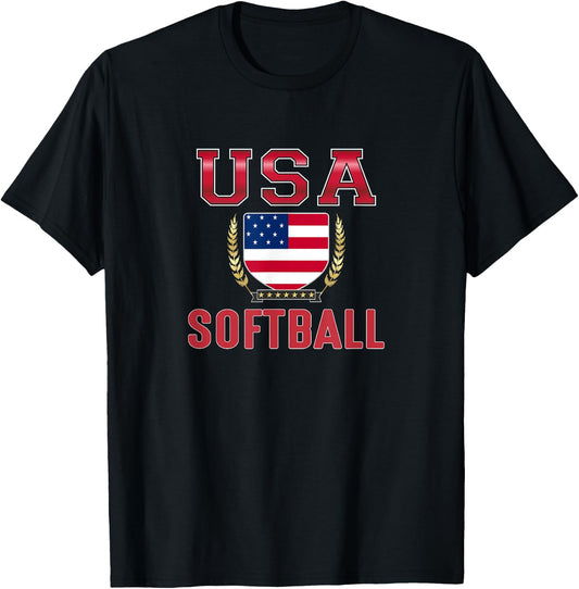 USA Softball T-Shirt - T-Shirt | Black