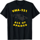 VMA-231 Ace of Spades Attack Squadron AV-8B Harrier T-Shirt - T-Shirt | Black