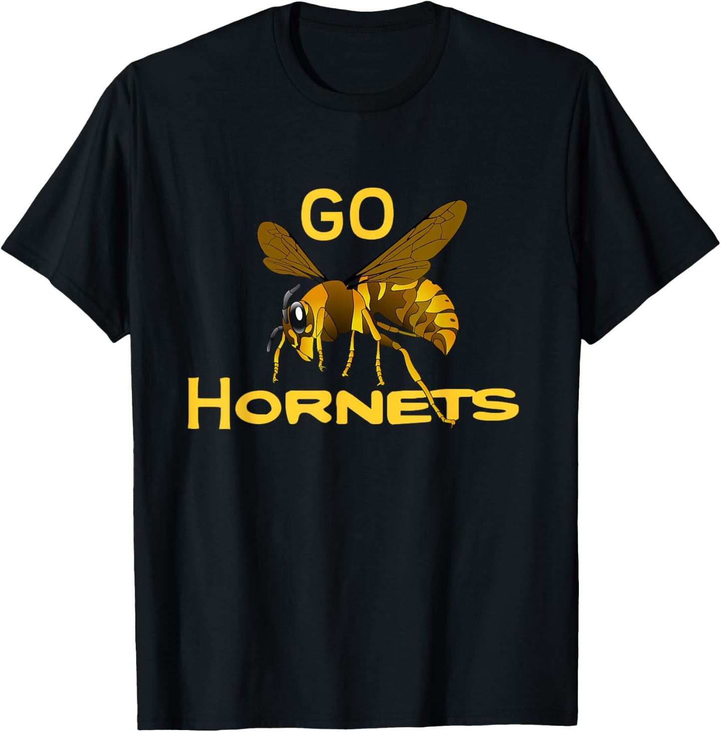 Go Hornets Football Baseball Basketball Cheer School Spirit T-Shirt - T-Shirt | Black