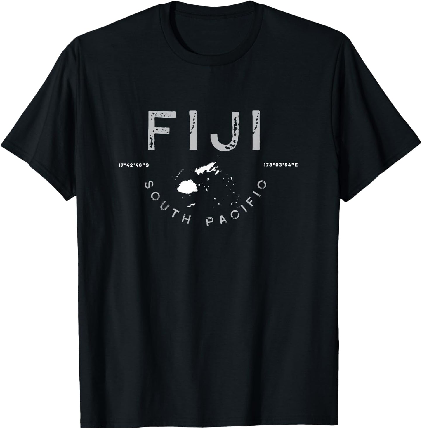 Fiji South Pacific Graphic Retro T T-Shirt - T-Shirt | Black