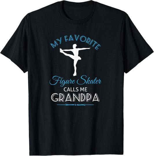 Ice Skating Grandpa T Shirt - Figure Skater T-Shirt - T-Shirt | Black