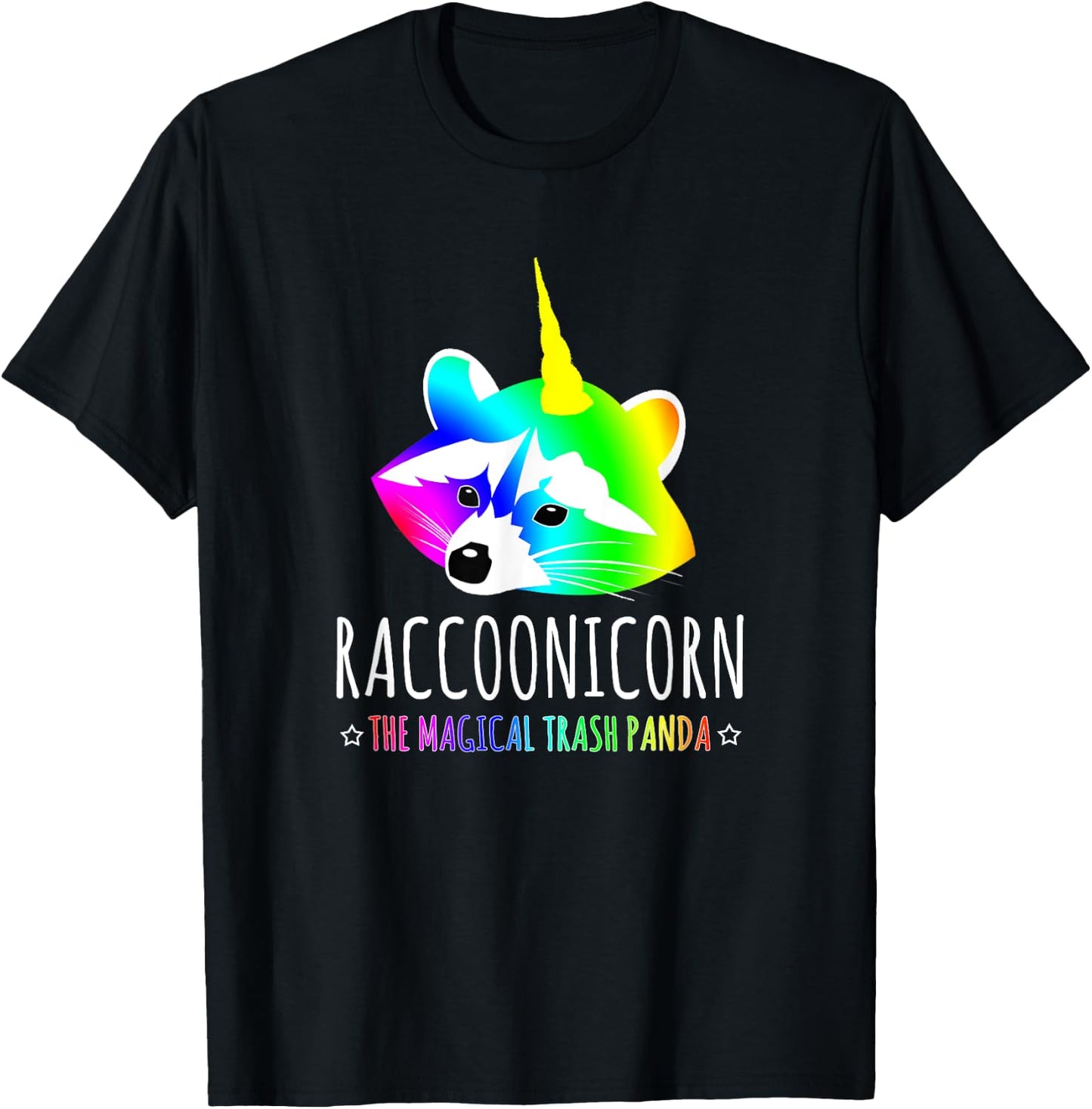 Raccoonicorn Shirt Funny Magical Trash Panda T-Shirt - T-Shirt | Black