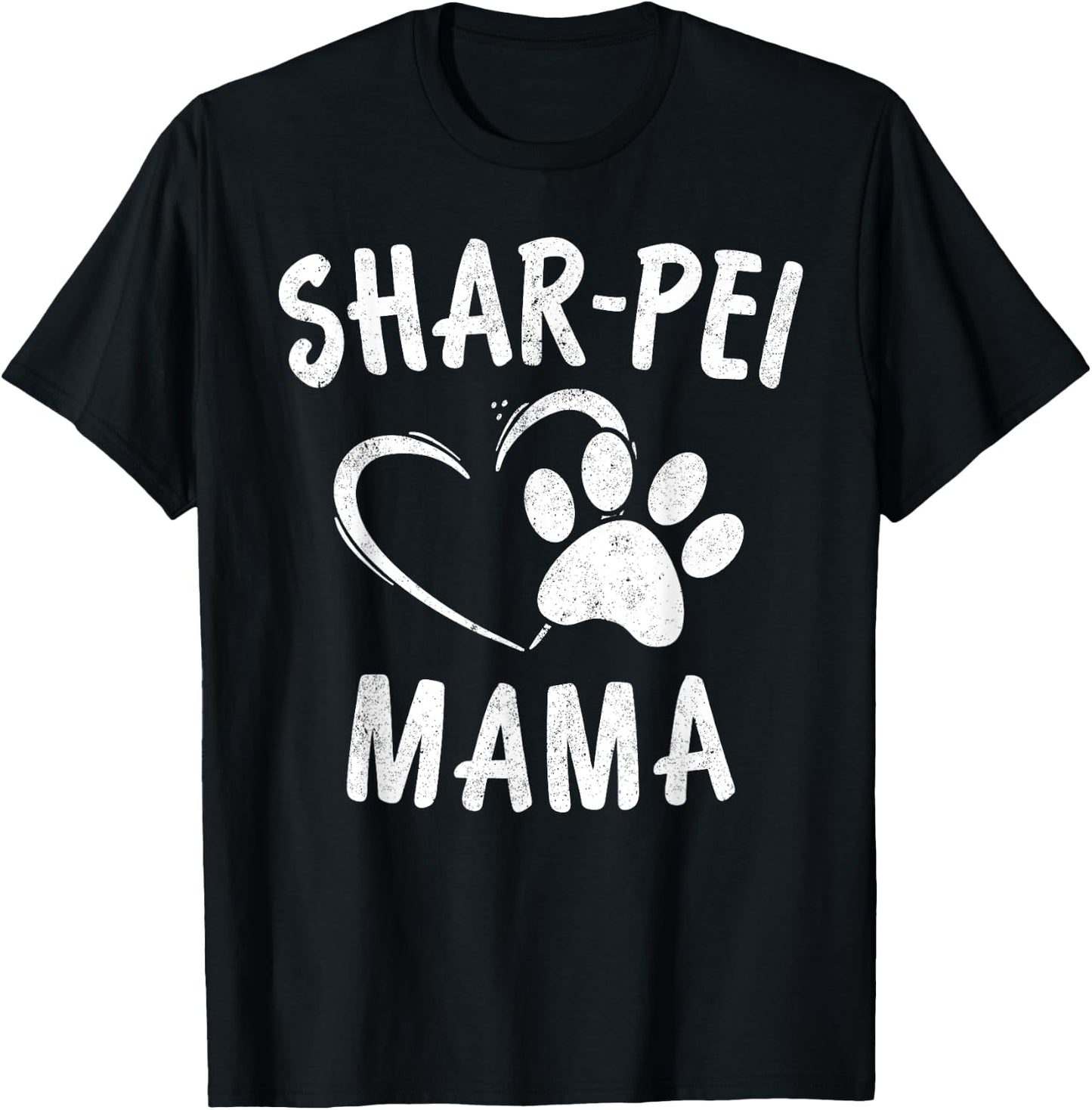 Fun Shar Pei Mama Gift Pet Lover Apparel Dog Shar-Peis Mom T-Shirt - T-Shirt | Black