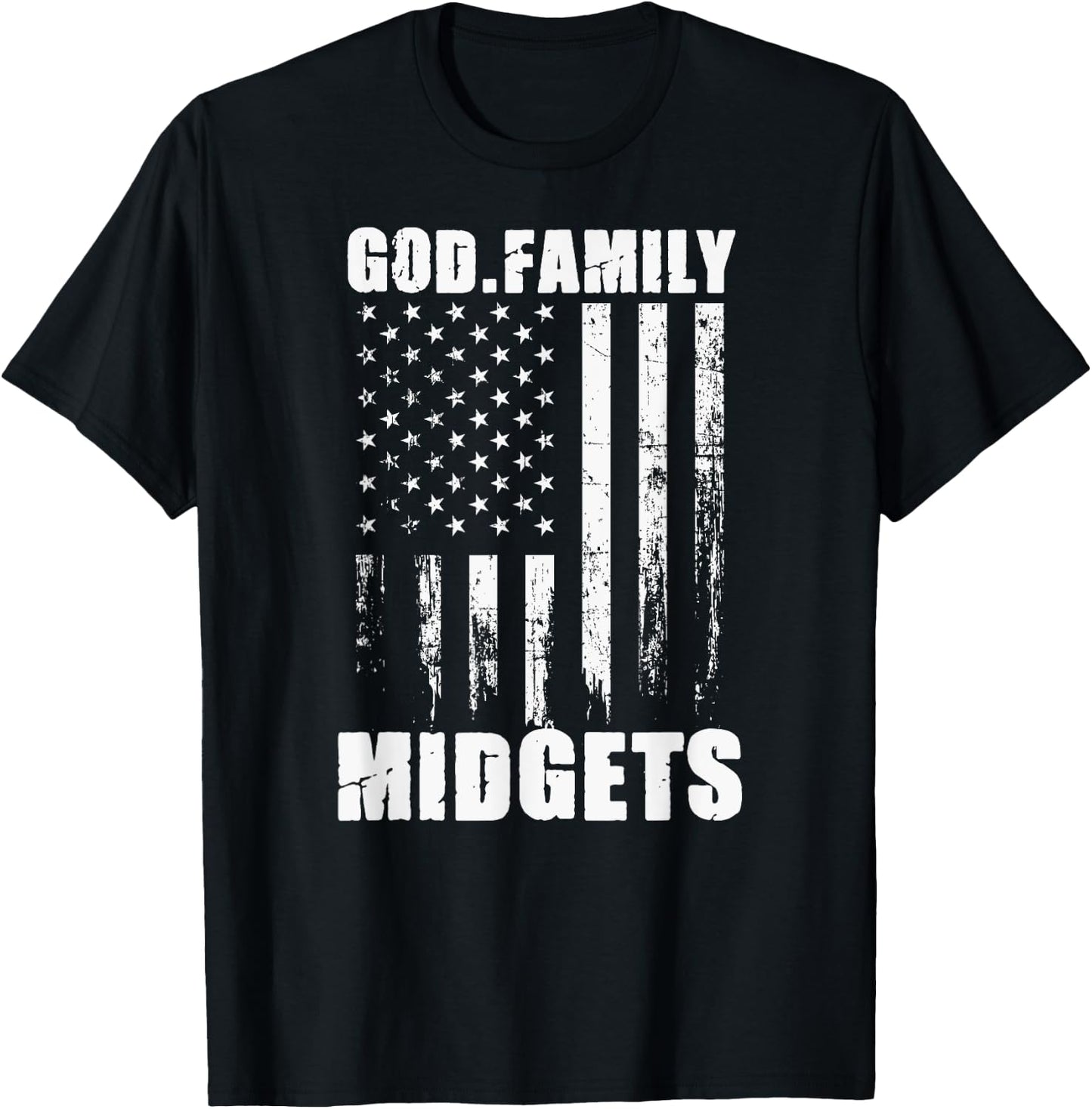 Putnam County Midgets God. Family. Vintage USA Flag T-Shirt - T-Shirt | Black