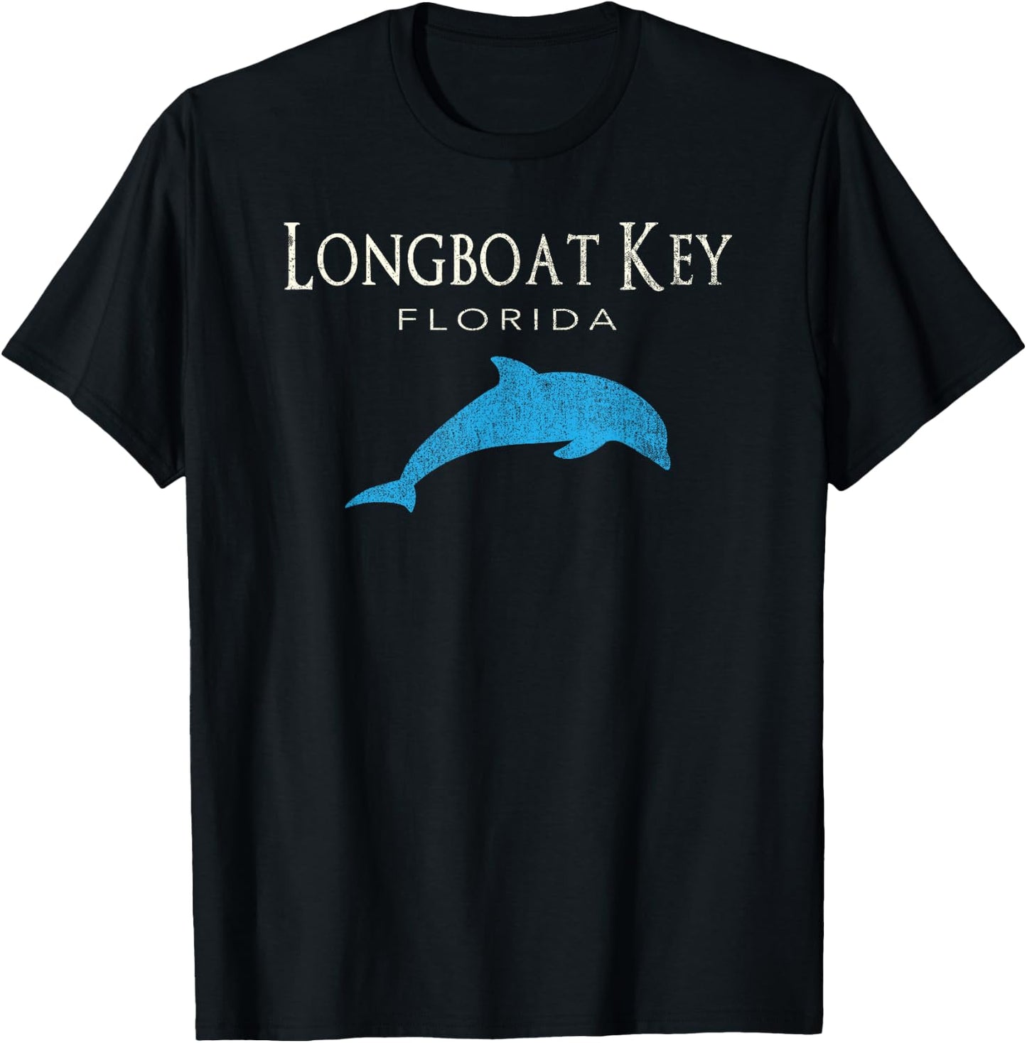 Vintage Longboat Key FL Dolphin T Shirt T-Shirt - T-Shirt | Black