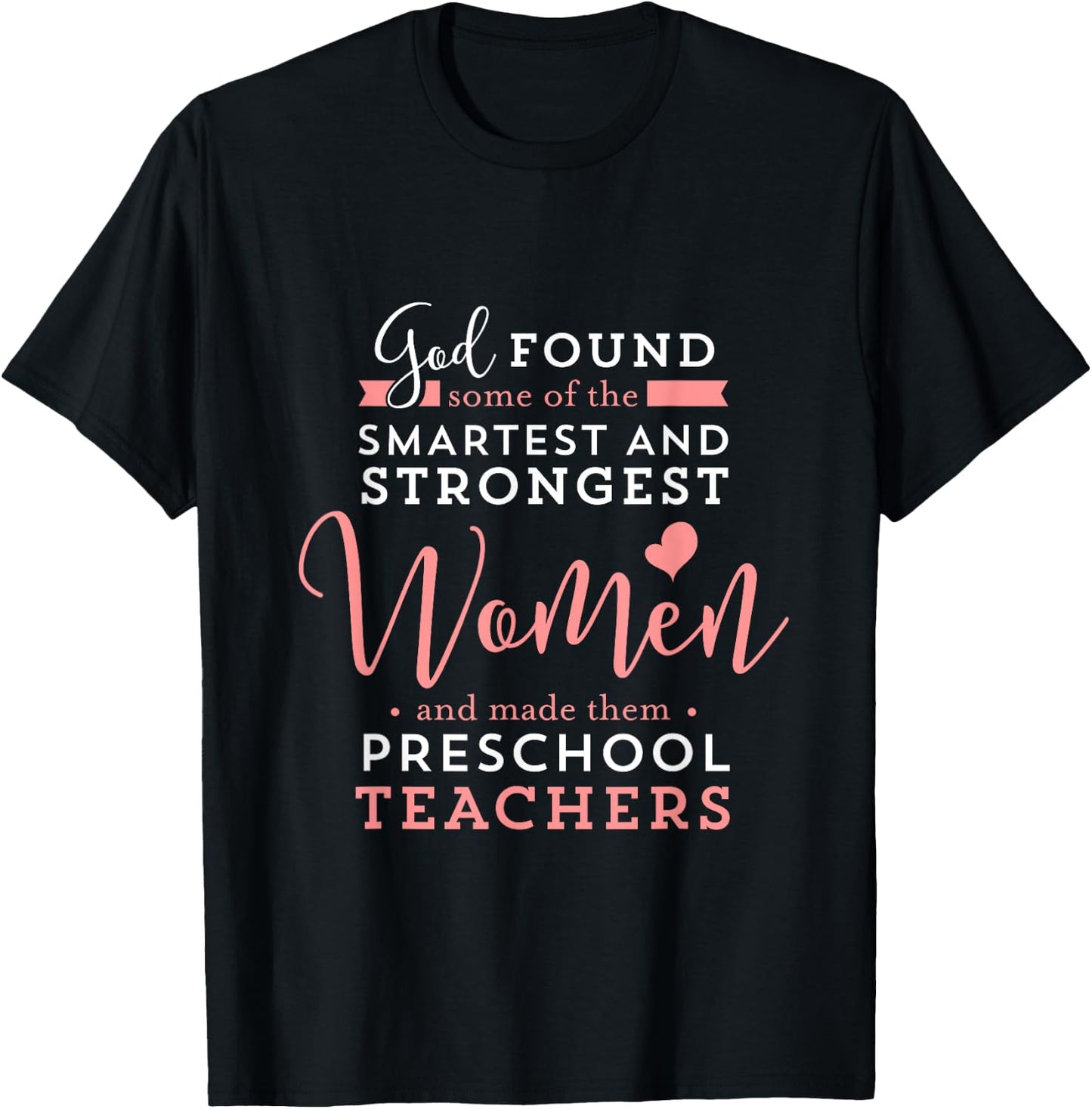 Preschool Teacher Strong Smart God Christian Jesus Women Girls Kids T-Shirt - T-Shirt | Black
