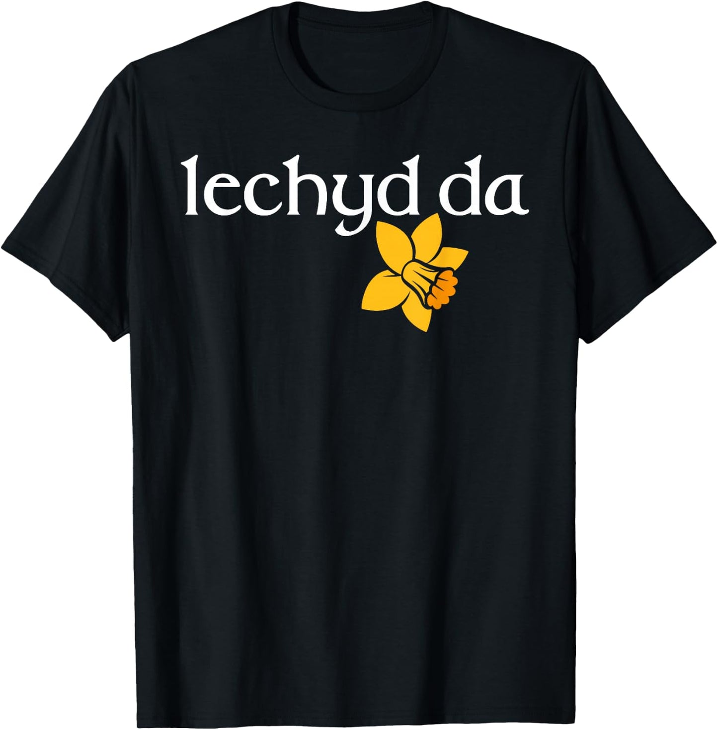 Welsh daffodil flower of Wales Iechyd da good health, cheers T-Shirt - T-Shirt | Black