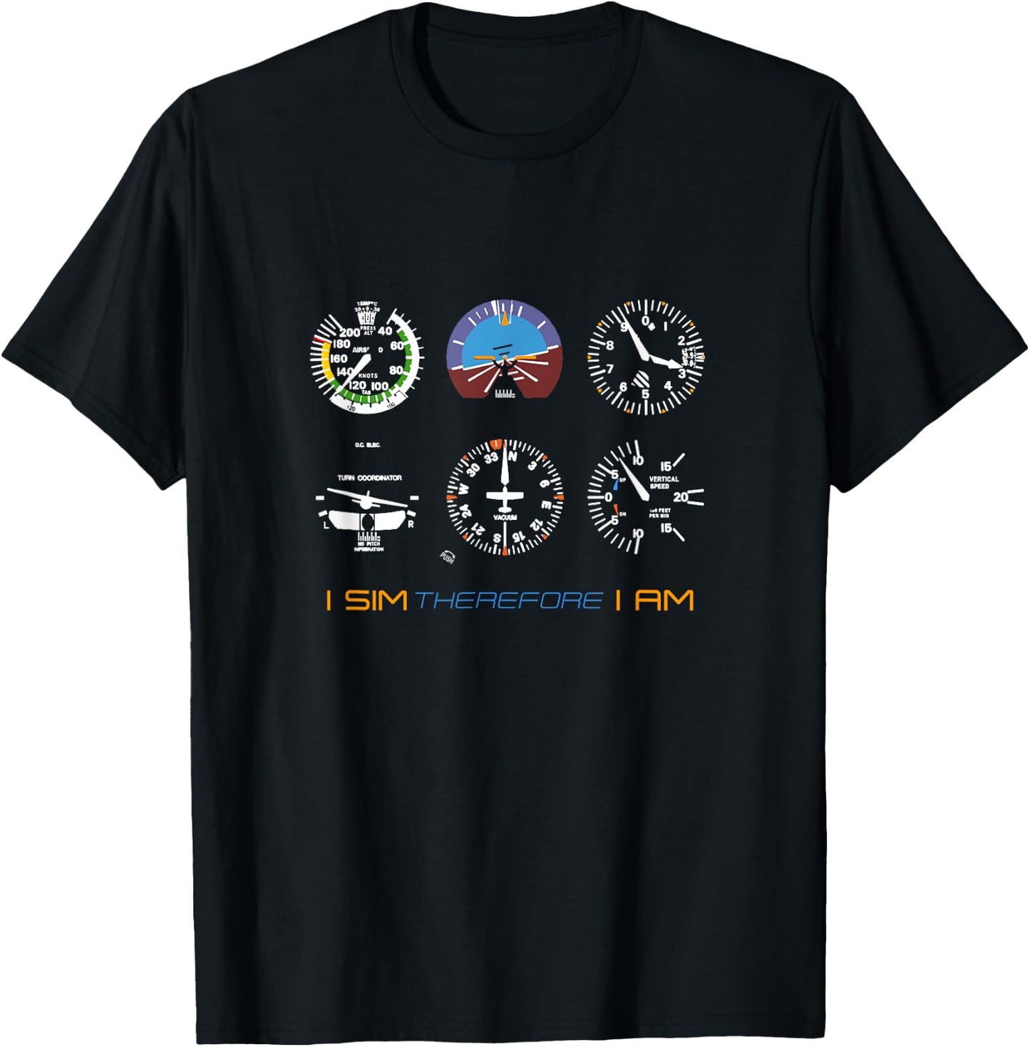 Something Else I Sim Therefore I Am Flight Simulation Hobby Pilot T-Shirt - T-Shirt | Black