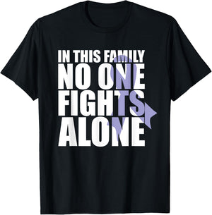 In This Family No One Fights Alone-Cancer Awareness Month T-Shirt - T-Shirt | Black