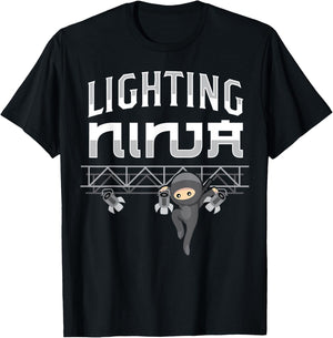 Lighting Ninja Electric Lights Technician Tech T-Shirt - T-Shirt | Black
