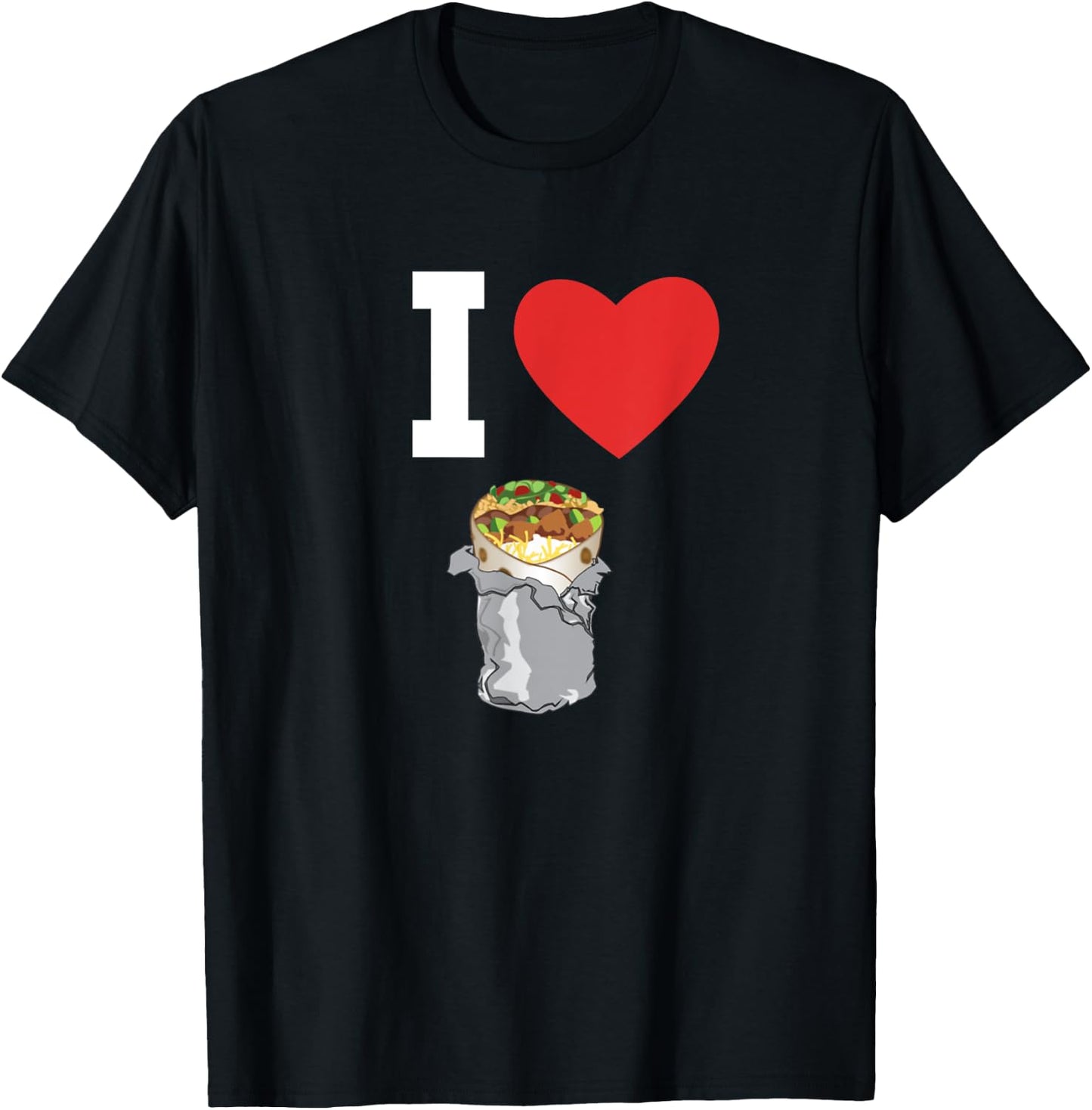 I Love Burritos Cartoon Funny Mexican Food Meme Gift T-Shirt - T-Shirt | Black