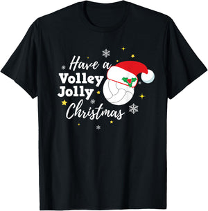 Christmas Volleyball Have a Volley Jolly Christmas T-Shirt - T-Shirt | Black