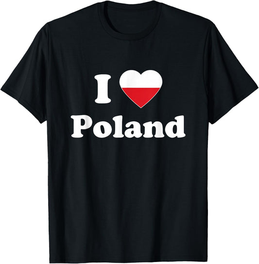 I Love Poland I Heart Poland Polish T-Shirt - T-Shirt | Black