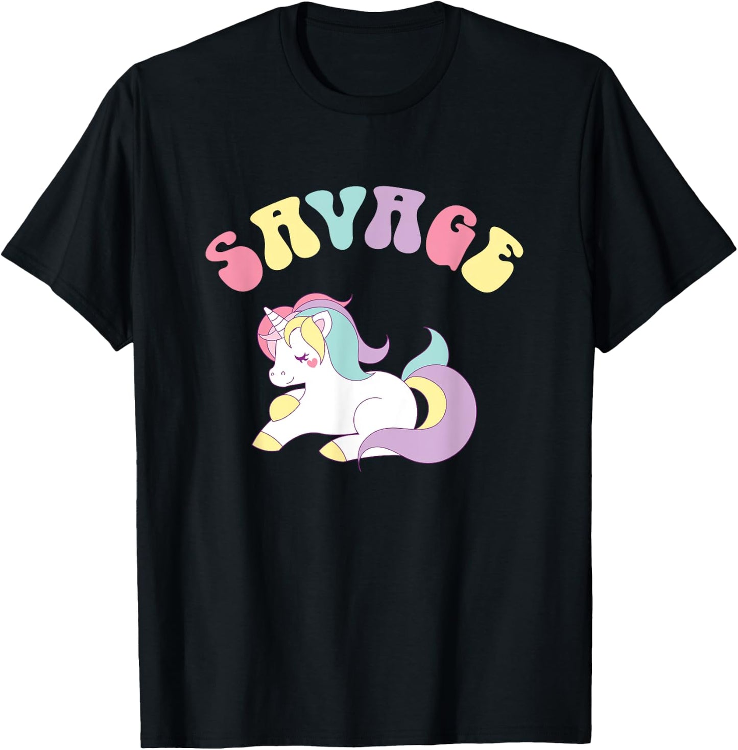 Unicorn Shirts - Rainbow Shirt - Savage T-Shirt - T-Shirt | Black