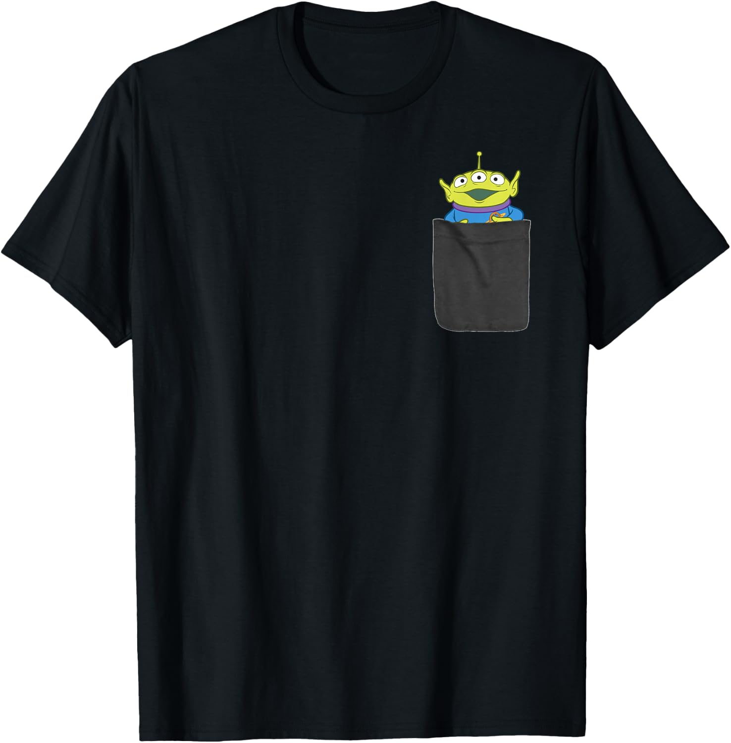 Disney Pixar Toy Story Pizza Planet Alien Mini Pocket Icon T-Shirt - T-Shirt | Black