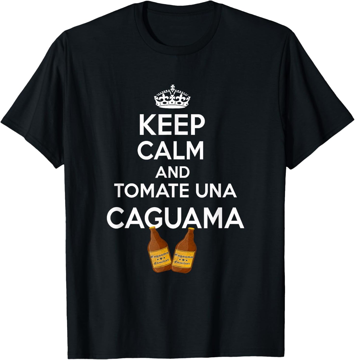 Caguama Shirt Dia del Padre Regalo Espanol Keep Calm Camisa T-Shirt - T-Shirt | Black