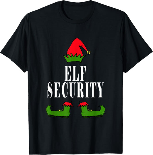 Christmas Elf Security Funny Holiday T-Shirt - T-Shirt | Black