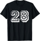 Number 28 Sports Jersey Player #28 Fan FRONT Print Vintage T-Shirt - T-Shirt | Black