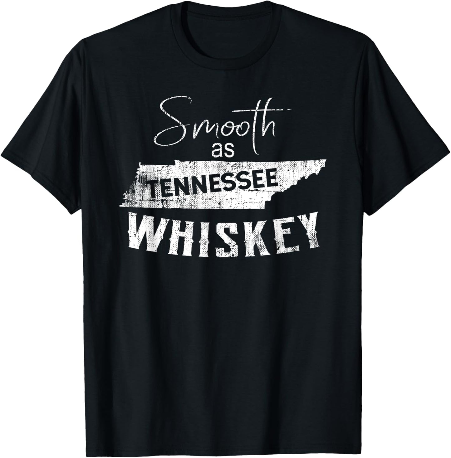 Smooth as Tennessee Home Whiskey State Vintage T-Shirt - T-Shirt | Black