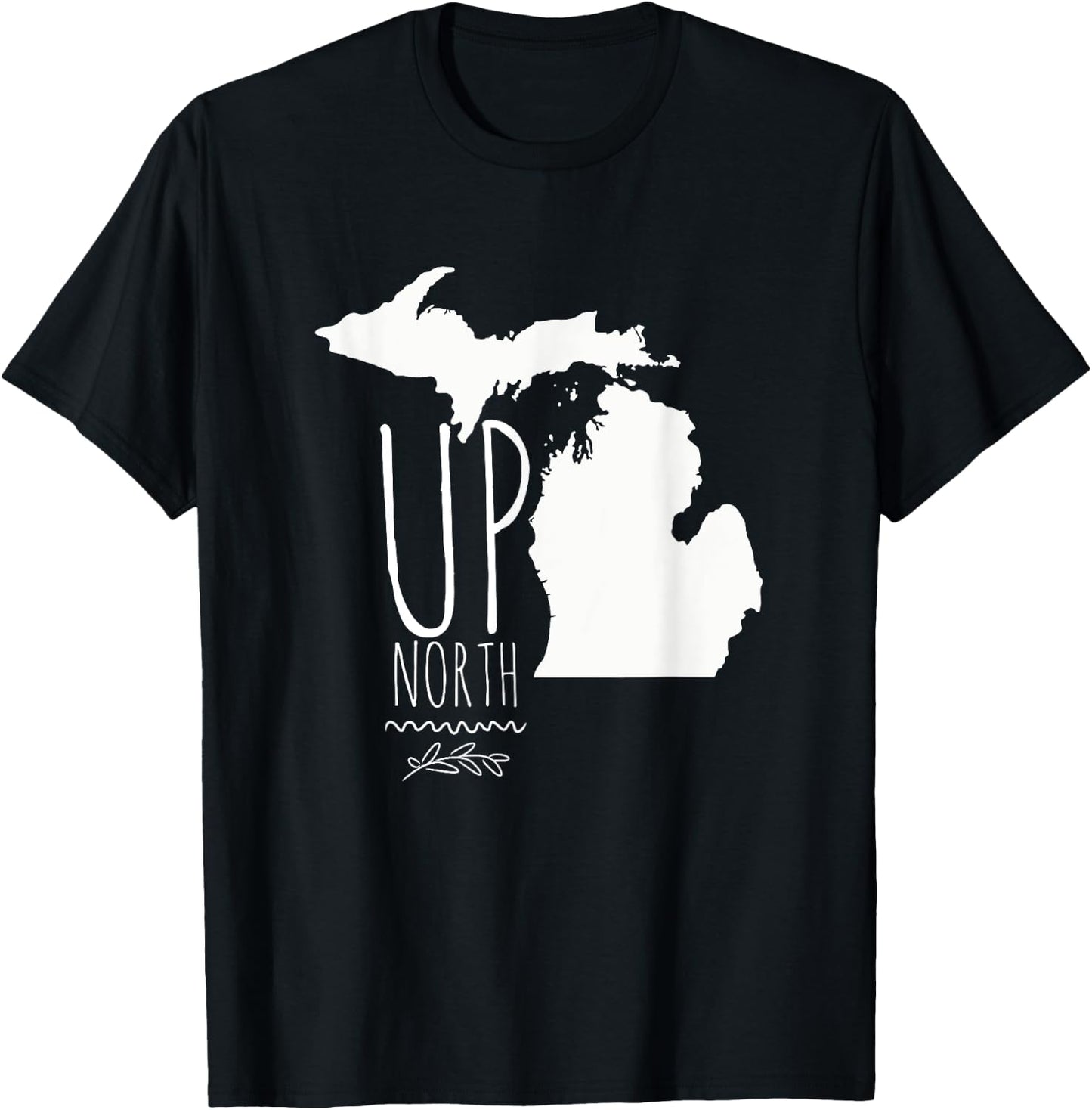 Up North Michigan T Shirt With Lakes T-Shirt - T-Shirt | Black