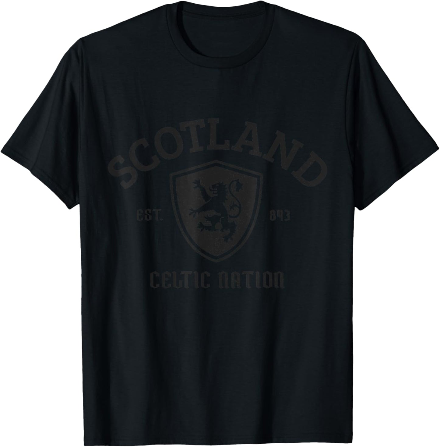 Scotland Est. 843 Scottish Pride Vintage T-Shirt - T-Shirt | Black