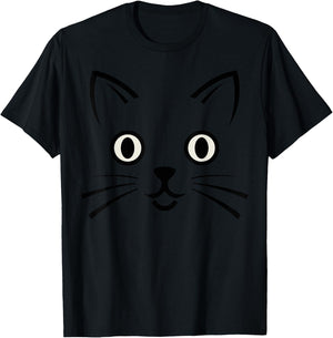 Halloween Cat Face Costume Kids Cute Kitten Themed T-Shirt - T-Shirt | Black