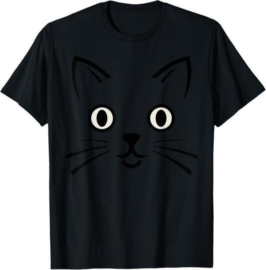 Halloween Cat Face Costume Kids Cute Kitten Themed T-Shirt - T-Shirt | Black