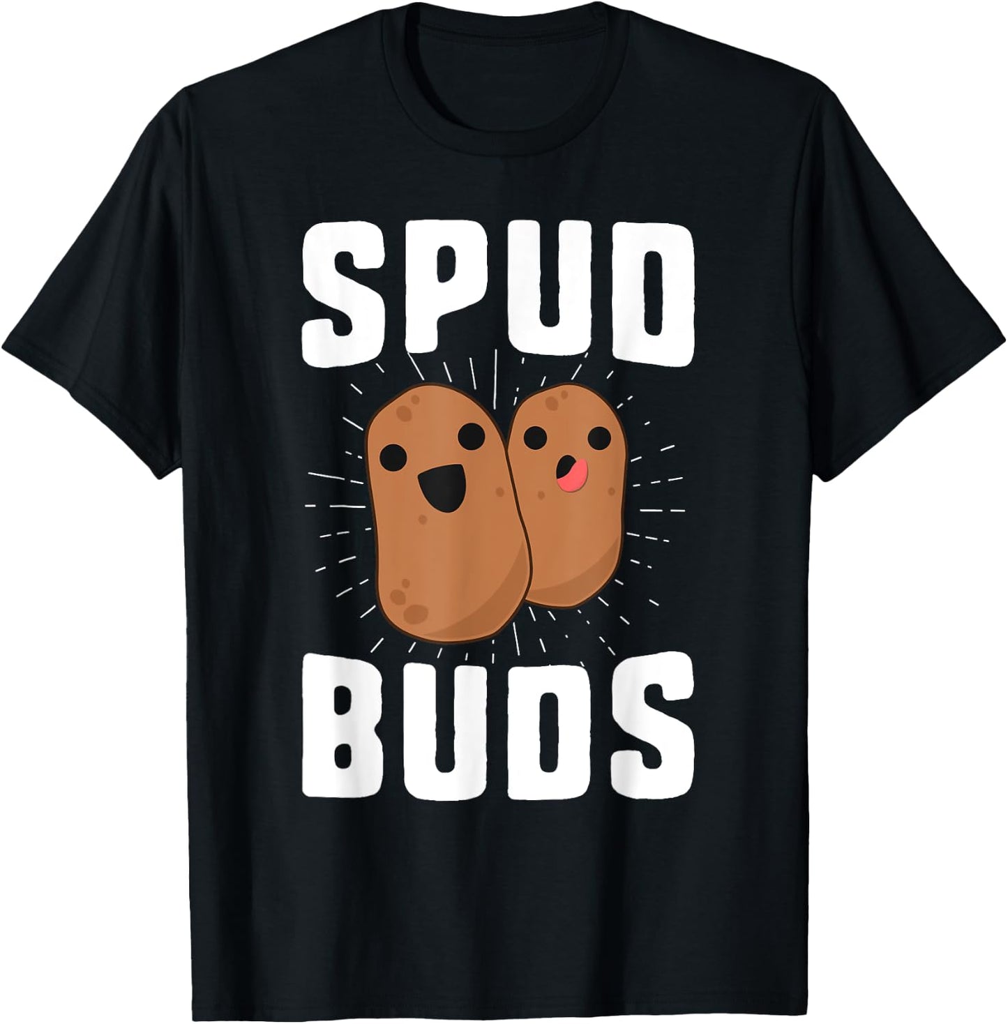 Spud Buds Funny Potato Shirt Friend Team Vegetable T-Shirt - T-Shirt | Black