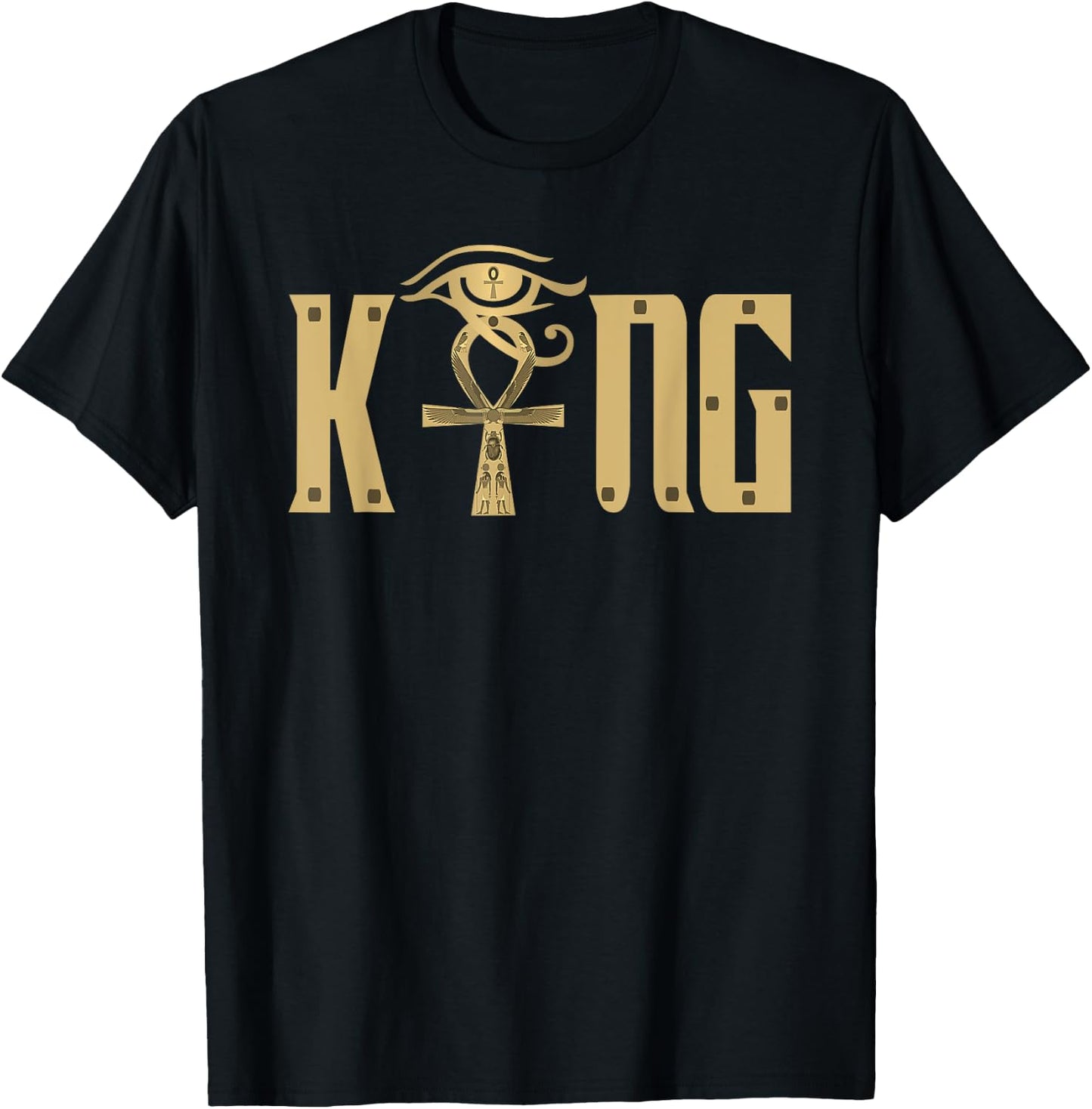 King Husband Man with Egyptian Ankh Couple T-Shirt - T-Shirt | Black