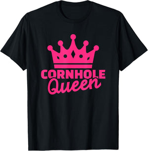 Cornhole Queen - Pink College Corn Hole Game T-Shirt - T-Shirt | Black