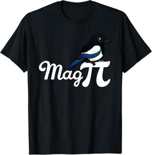 Birdorable Mag PI with Black-billed Magpie T-Shirt - T-Shirt | Black