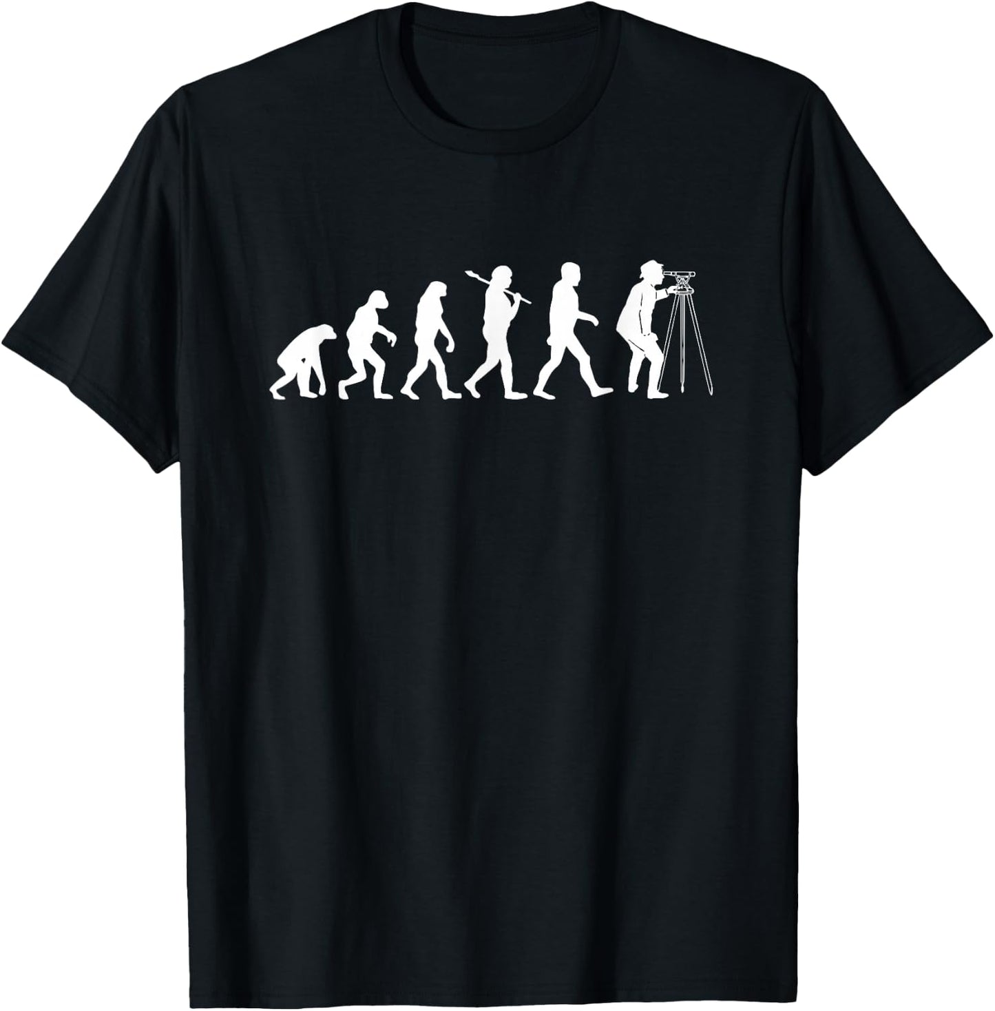 Surveyor Evolution for Land Surveyors and Engineers T-Shirt - T-Shirt | Black