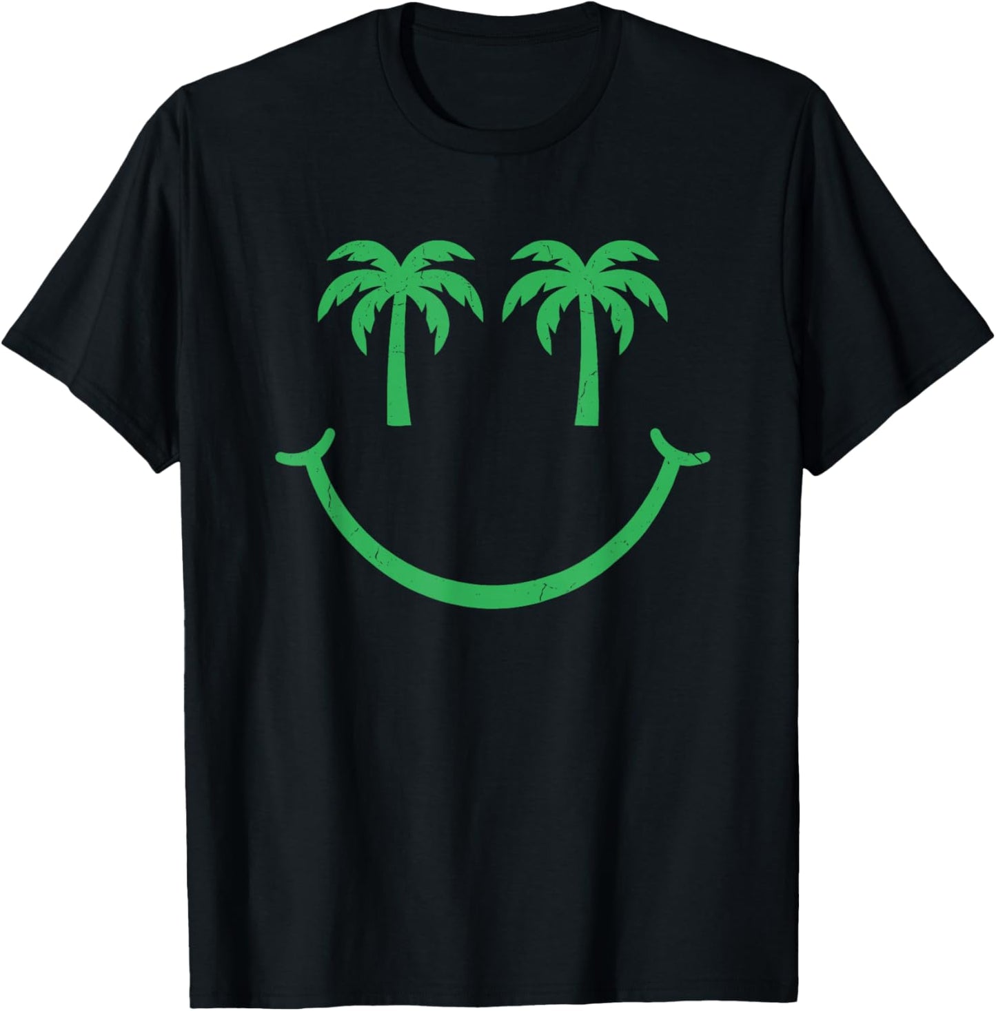 Palm Trees Smile - Cool Family Beach Trip Vacation Beach T-Shirt - T-Shirt | Black
