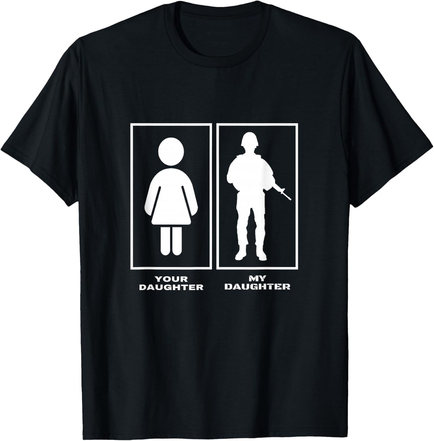 Proud Soldier Mom Dad Your Daughter My Daughter Military T-Shirt - T-Shirt | Black