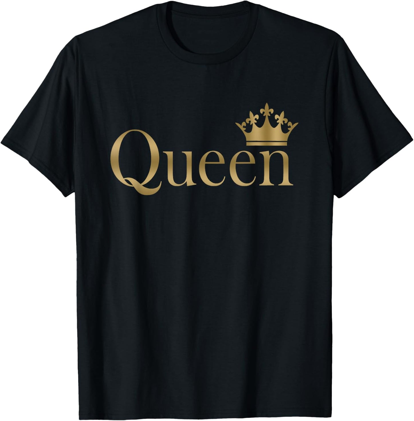 Queen Golden Crown Birthday T-Shirt - T-Shirt | Black