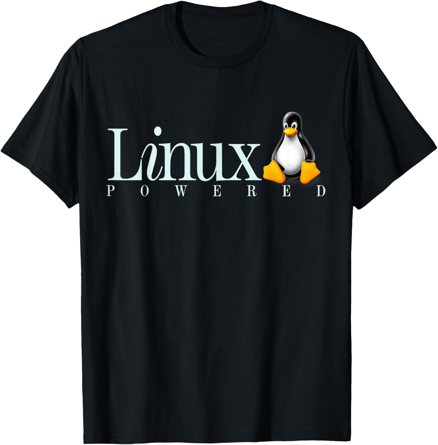 Linux Os Powered by Linux Penguin -Shirt T-Shirt - T-Shirt | Black