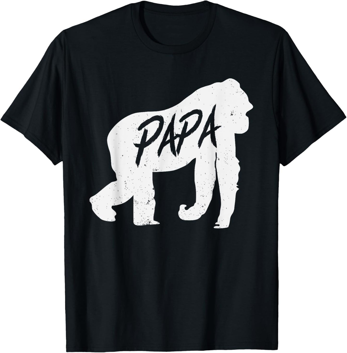 Papa Gorilla Ape T Shirt Monkey Animal Wildlife Gift T-Shirt - T-Shirt | Black