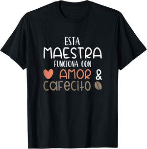 Maestra Espanol Playera Regalo Spanish Teacher T-Shirt - T-Shirt | Black