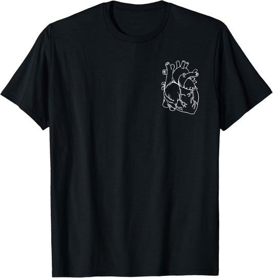 Funny Pocket Heart for Cardiac Nurses T-Shirt - T-Shirt | Black