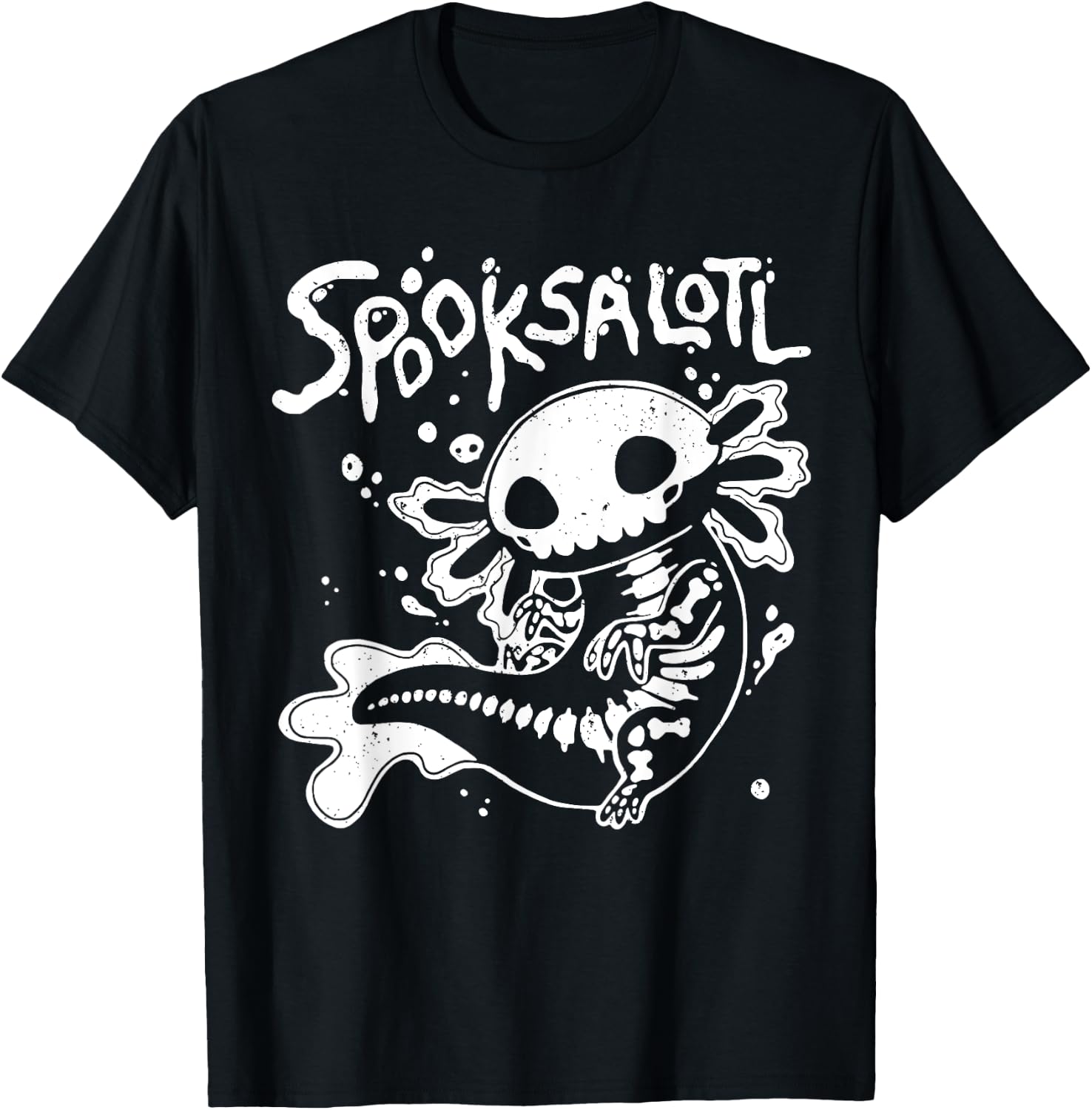 Halloween Cute Skeleton Spooksalotl Halloween Axolotl T-Shirt - T-Shirt | Black