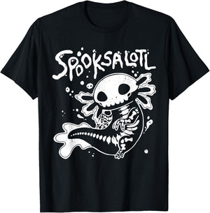 Halloween Cute Skeleton Spooksalotl Halloween Axolotl T-Shirt - T-Shirt | Black