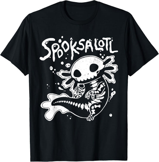 Halloween Cute Skeleton Spooksalotl Halloween Axolotl T-Shirt - T-Shirt | Black