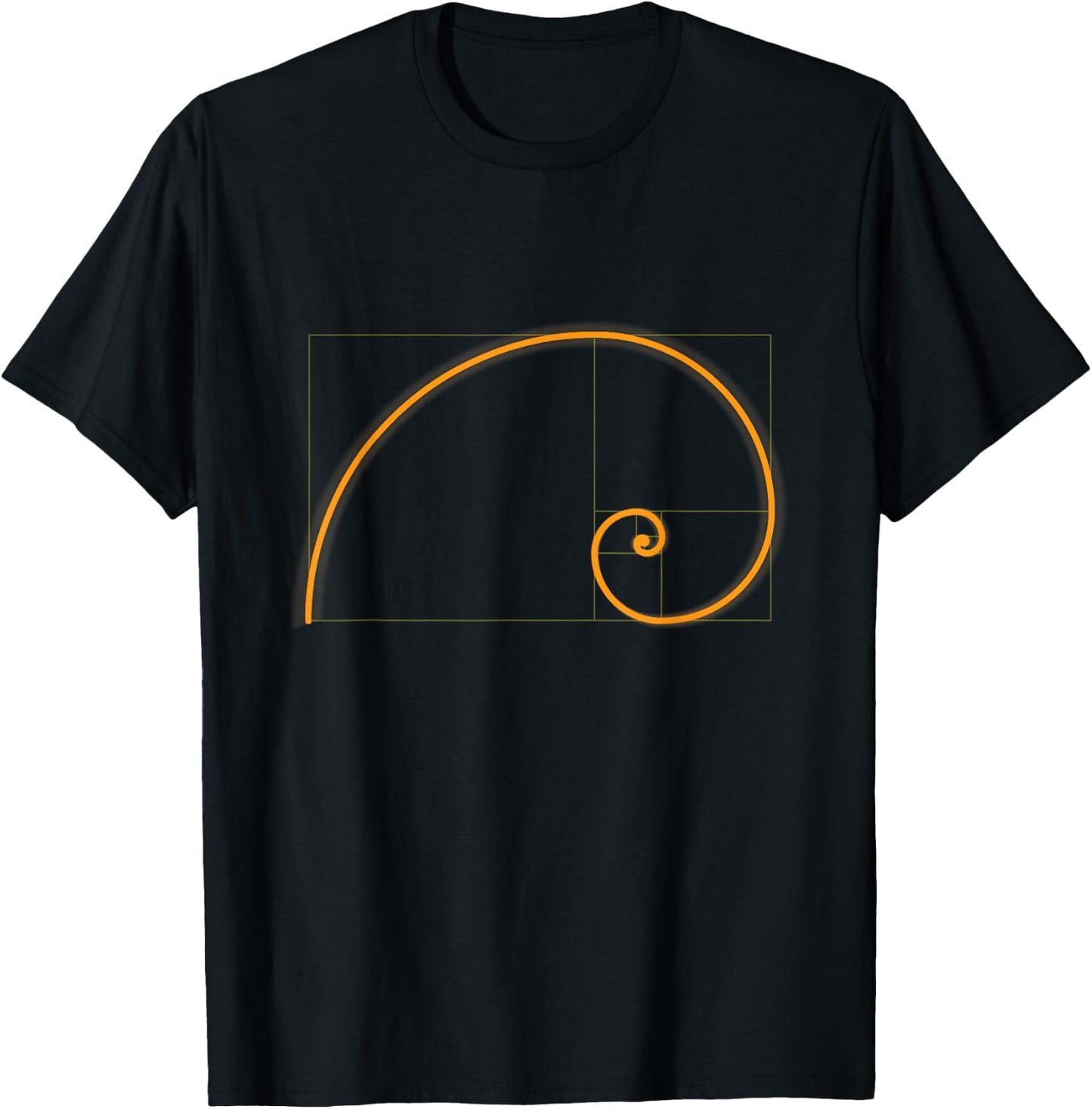 Golden Ratio - Gold Fibonacci Spiral Math Geek T-Shirt - T-Shirt | Black