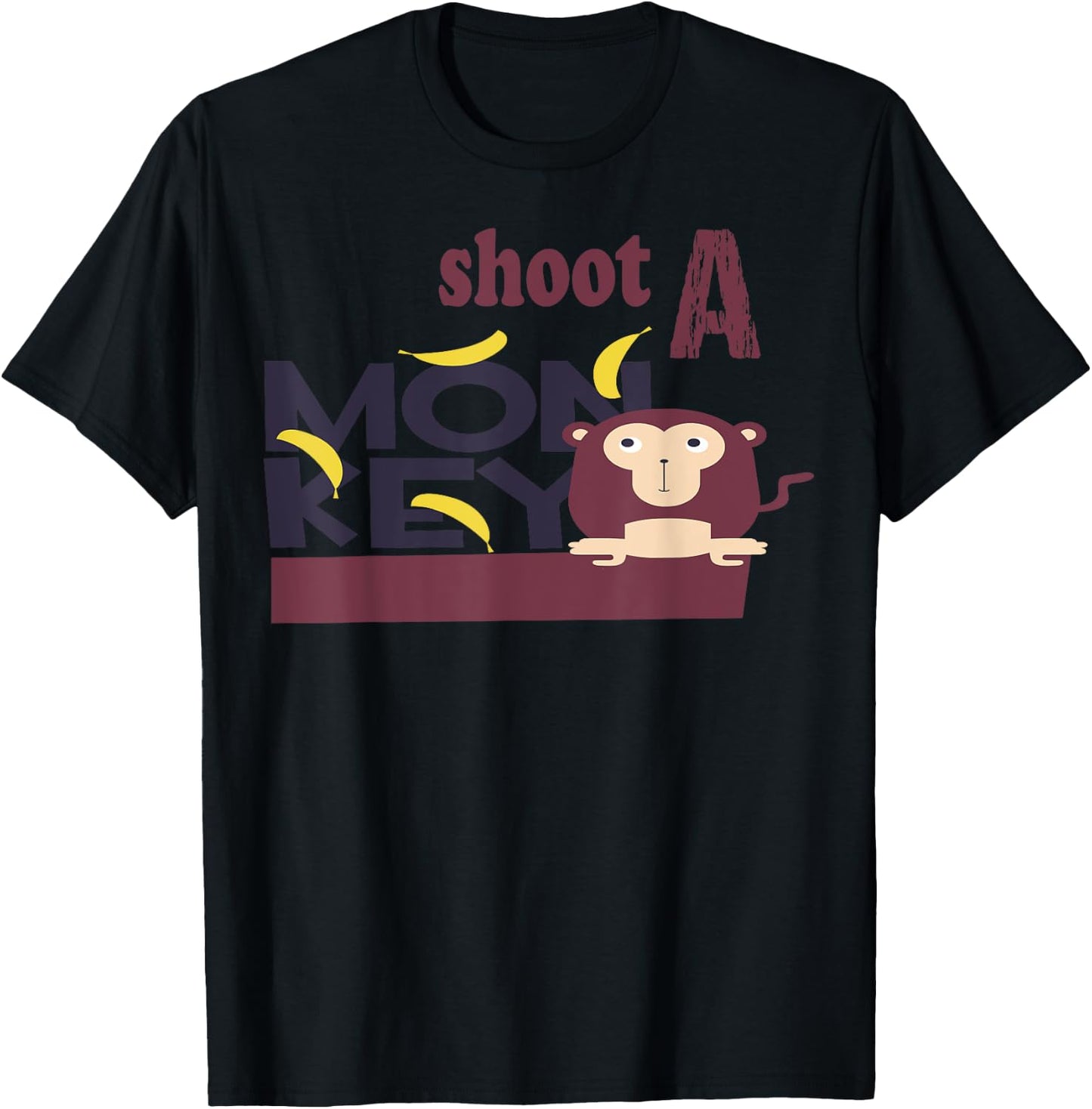 Shoot A Monkey Funny Southern Quotes Classic Design T-Shirt - T-Shirt | Black