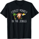 Coolest Monkey in the Jungle Funny Quote Cute Monkey Graphic T-Shirt - T-Shirt | Black