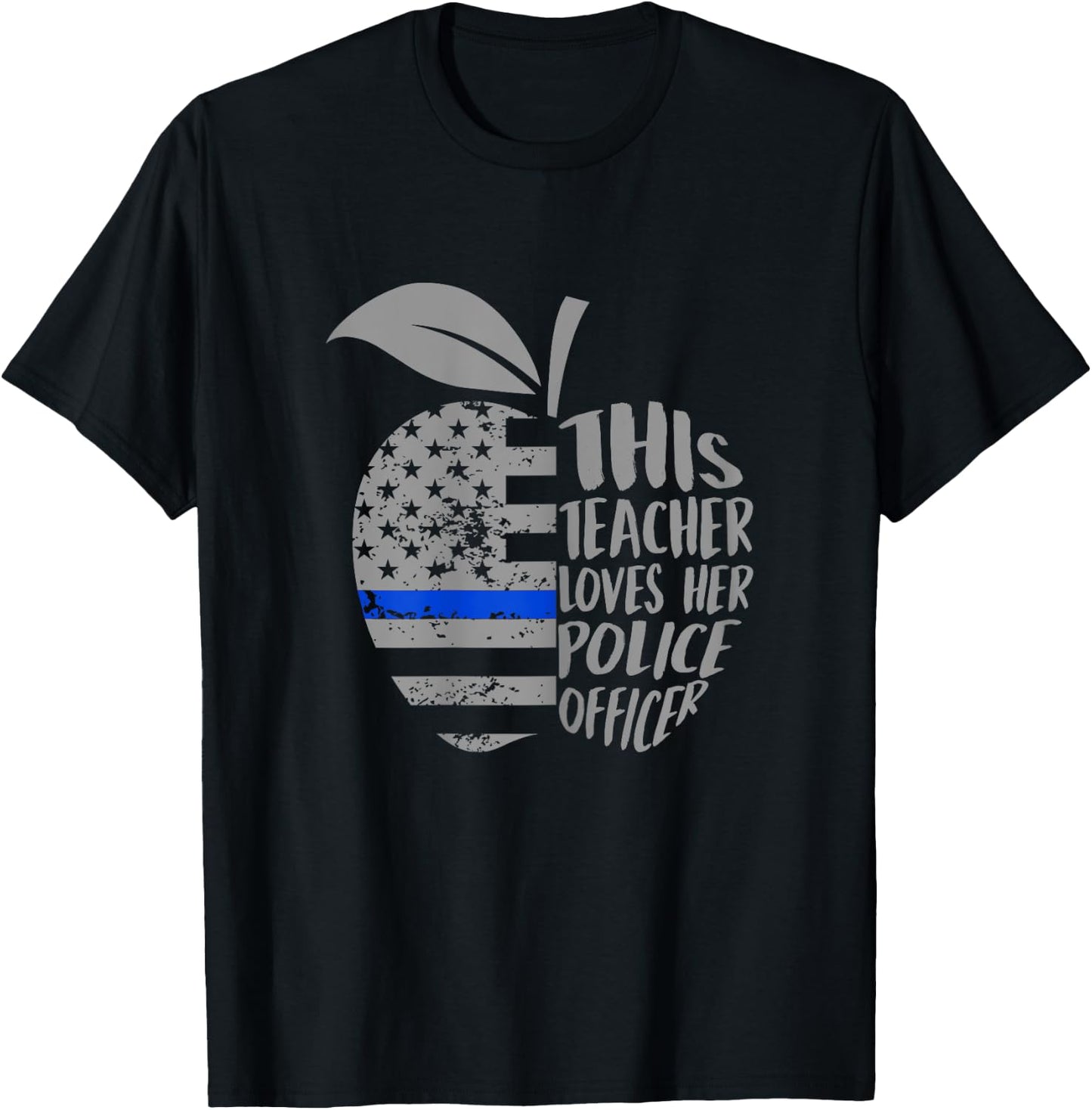 This Teacher Loves Her Police Officer Funny Wife Saying T-Shirt - T-Shirt | Black