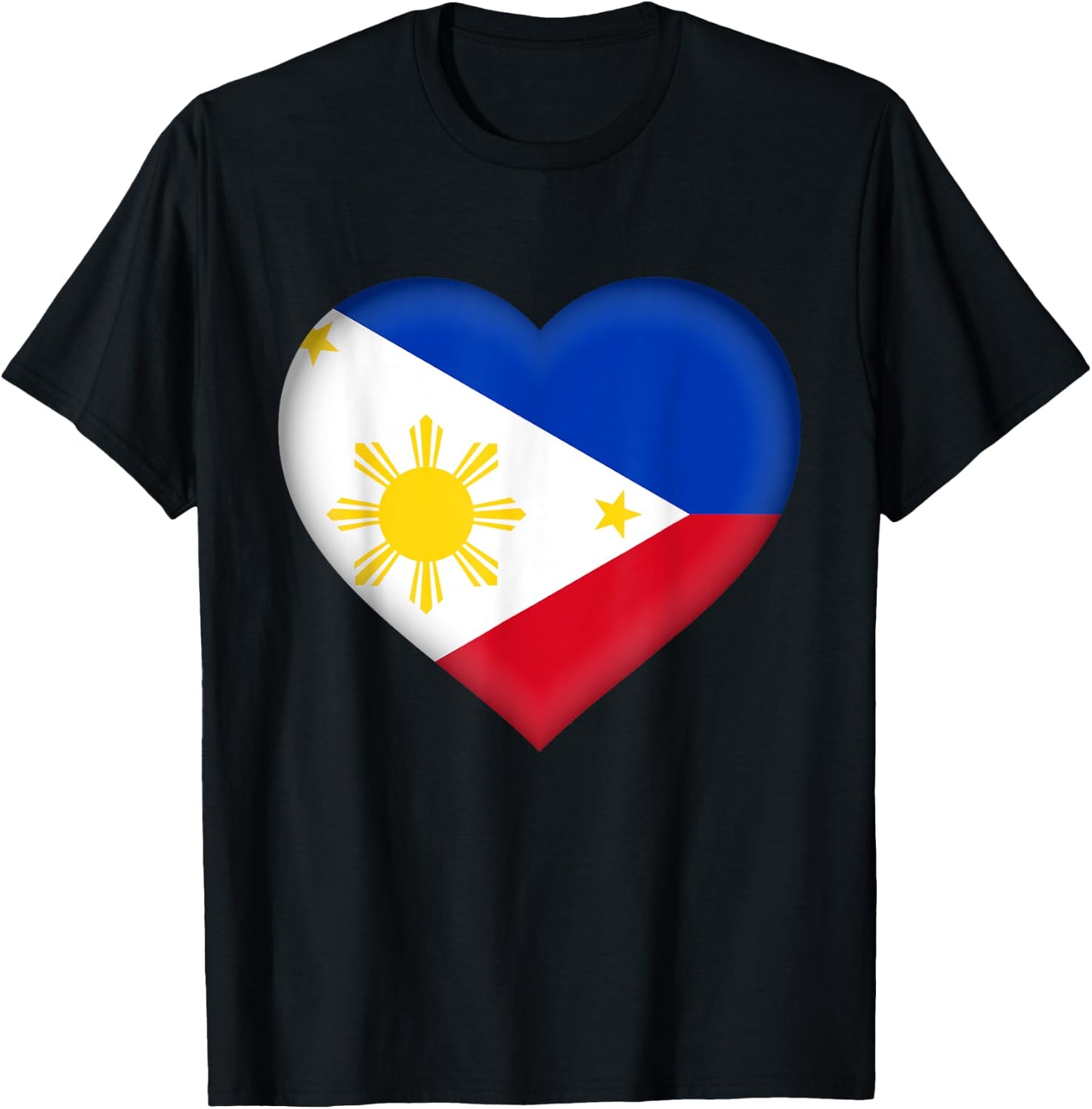 I Love Philippines | Filipino Flag Heart Outfit T-Shirt - T-Shirt | Black