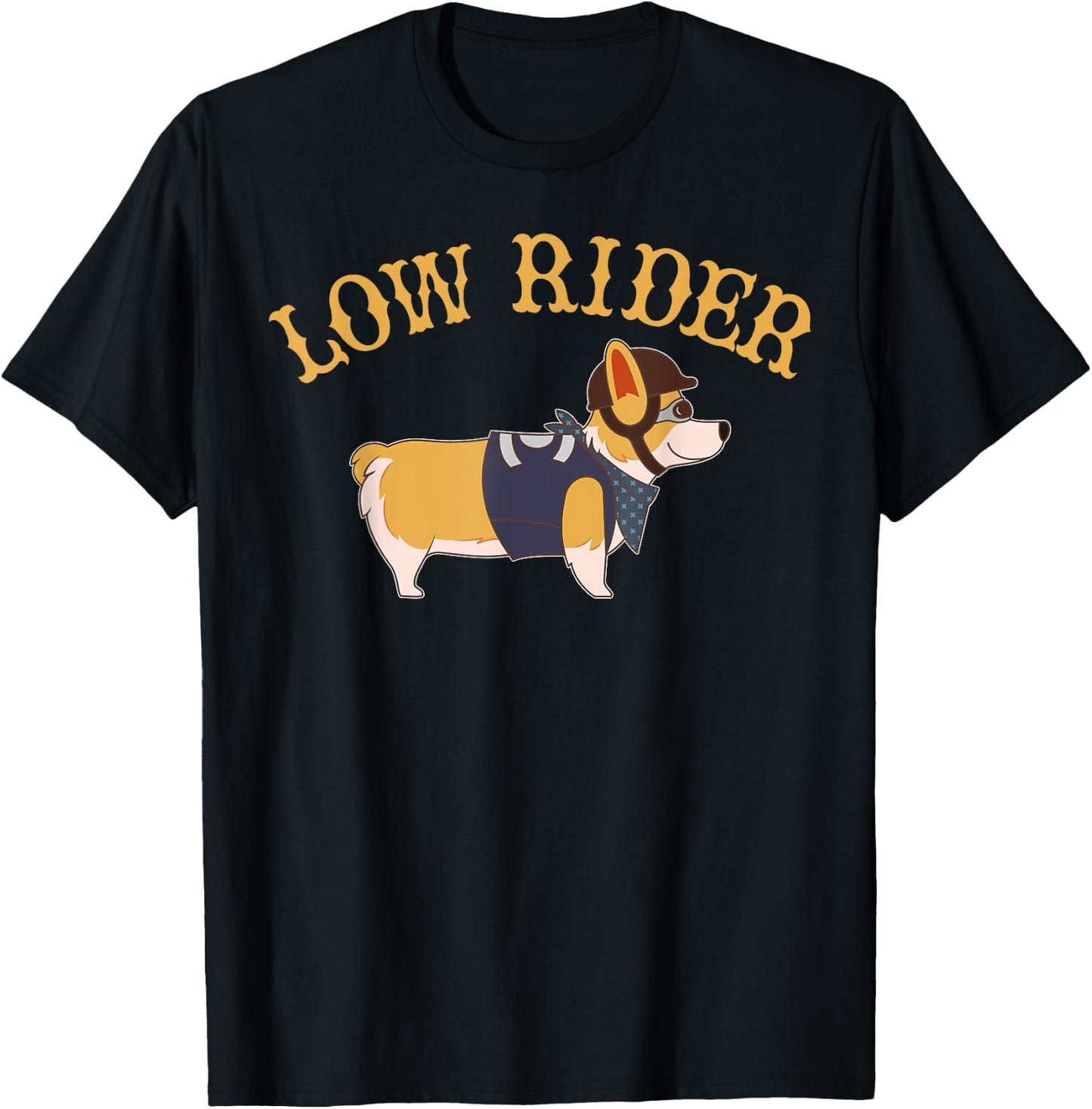 Low Rider Corgi Dog Funny Humor T-Shirt - T-Shirt | Black