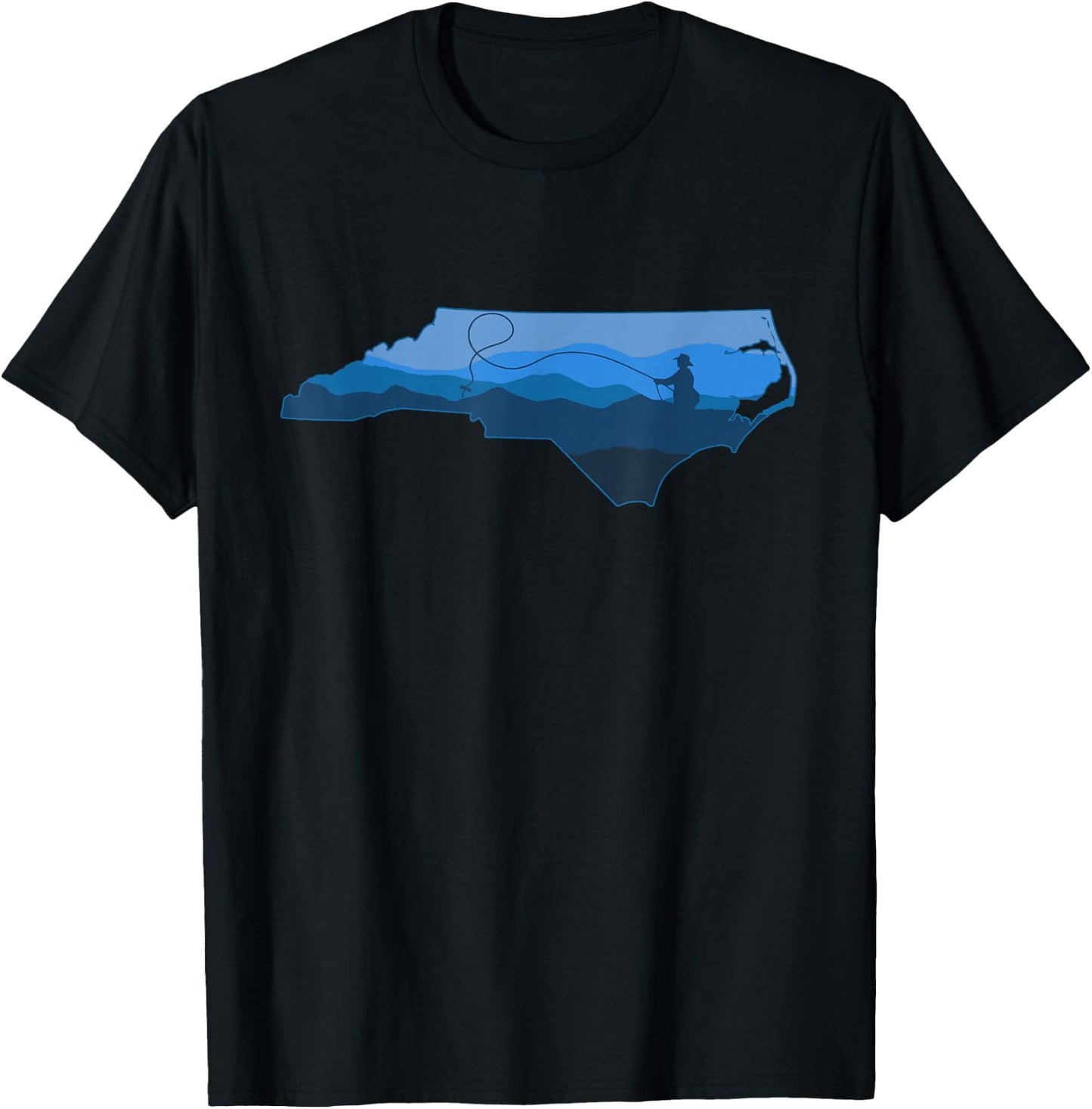 Fly Fishing North Carolina Appalachian Mountains Trout Fish T-Shirt - T-Shirt | Black